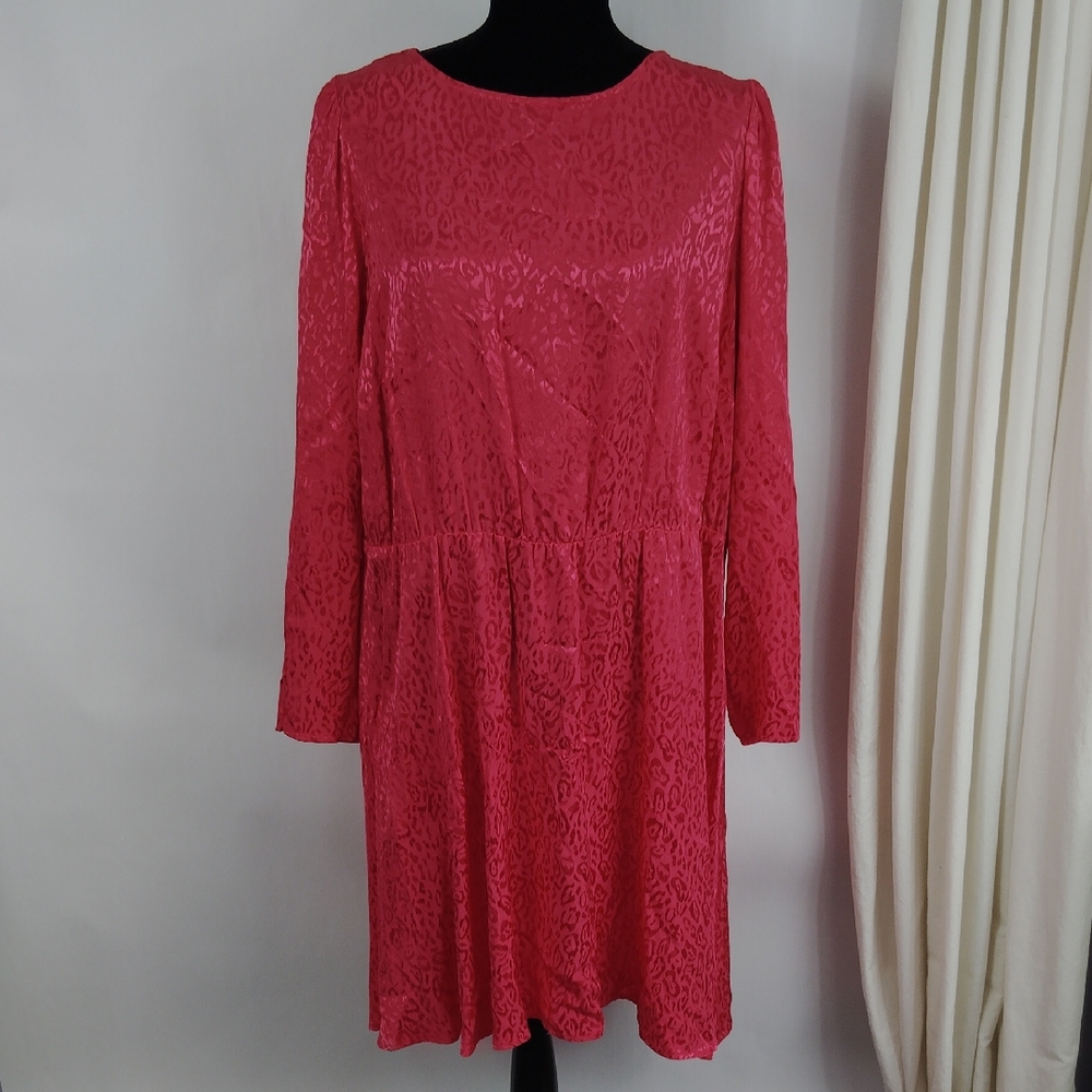 Eloquii Jacquard Leopard Print Satin Dress
